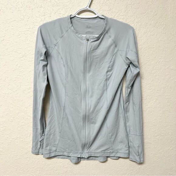BloqUV Gray Full Zip Jacket Thumb Holes UPF Women’s Size S Beach - Picture 1 of 5